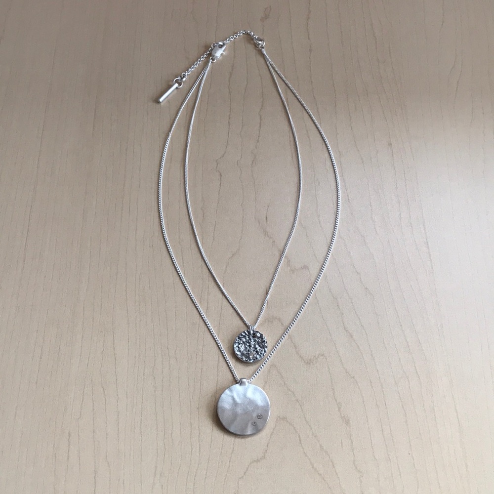 Silver layered necklace